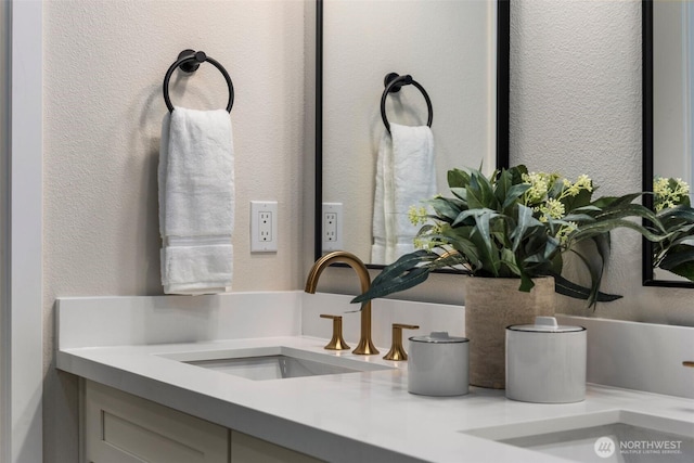 200 James St Unit 206, Edmonds, WA 98020 - bathroom view of a textured wall and double vanity
