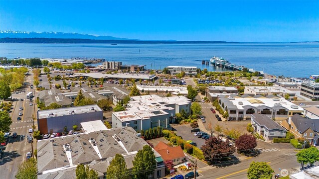 200 James St Unit 206, Edmonds, WA 98020 - drone / aerial view of a water and mountain view
