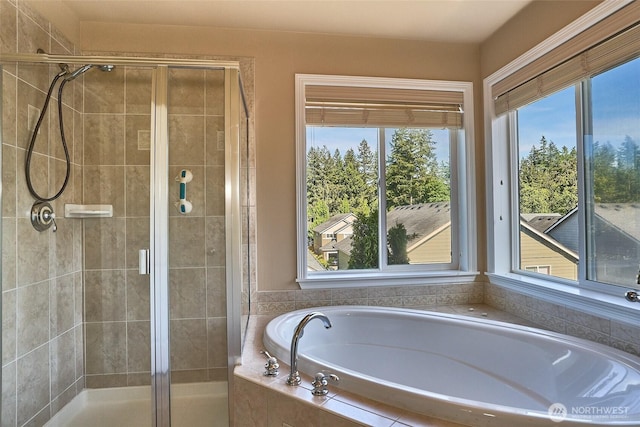 27006 229th Pl SE, Maple Valley, WA 98038 - bathroom with a bath, plenty of natural light, and a stall shower