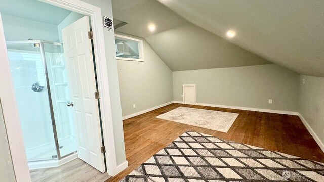 720 N L St, Tacoma, WA 98403 - additional living space featuring wood finished floors, lofted ceiling, and baseboards