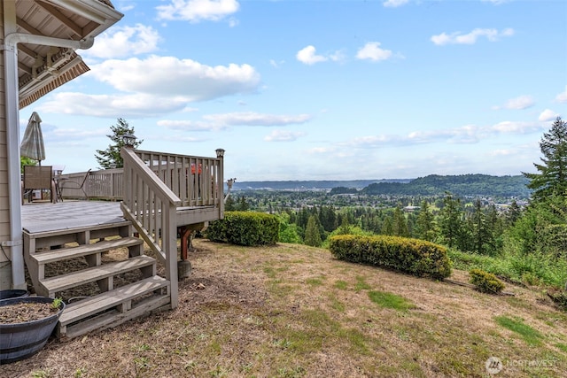 8 Clearview Dr, Longview, WA 98632 - view of yard with a wooden deck and stairs