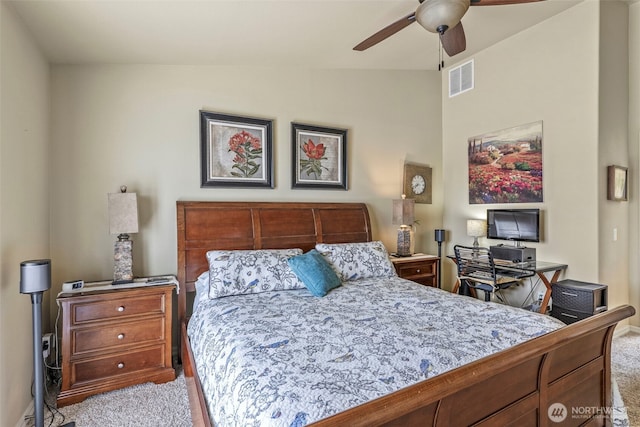 8 Clearview Dr, Longview, WA 98632 - carpeted bedroom featuring lofted ceiling and ceiling fan