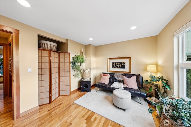 714 13th St, Bellingham, WA 98225 - living room featuring wood finished floors, healthy amount of natural light, recessed lighting, and baseboards