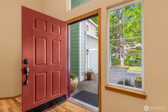 2041 NW Tregaten Ln, Poulsbo, WA 98370 - foyer entrance featuring light wood finished floors, plenty of natural light, and baseboards