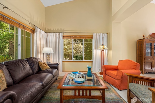 2041 NW Tregaten Ln, Poulsbo, WA 98370 - living room with high vaulted ceiling and plenty of natural light