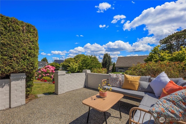 3249 Conkling Pl W, Seattle, WA 98119 - view of patio / terrace with an outdoor living space