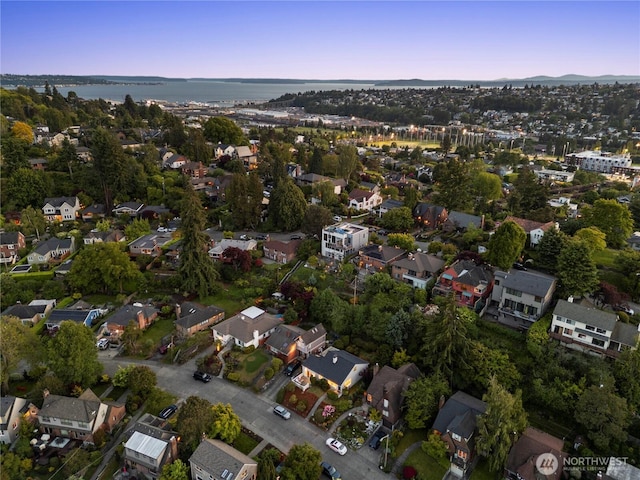 3249 Conkling Pl W, Seattle, WA 98119 - aerial view at dusk of a water view