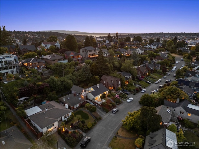 3249 Conkling Pl W, Seattle, WA 98119 - aerial view at dusk of a residential view