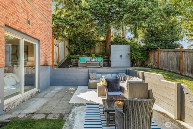 3834 175th Ave NE Unit 101, Redmond, WA 98052 - fenced backyard featuring an outdoor living space and a patio area