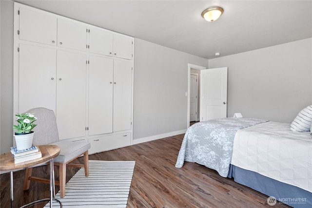 2319 Washington St SE, Olympia, WA 98501 - bedroom with dark wood-type flooring, baseboards, and a closet