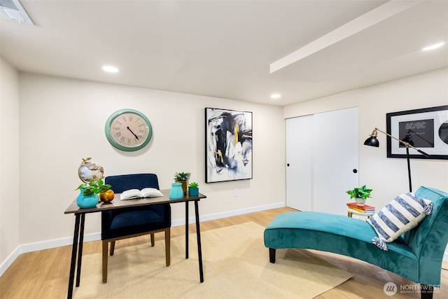 4022 N 19th St, Tacoma, WA 98406 - home office with light wood-style flooring, recessed lighting, and baseboards