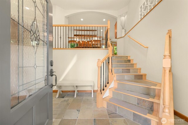 8795 Wood Duck Way, Blaine, WA 98230 - stairs featuring recessed lighting and baseboards