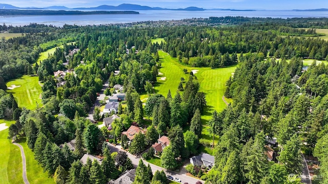 8795 Wood Duck Way, Blaine, WA 98230 - drone / aerial view of a water and mountain view and a golf course