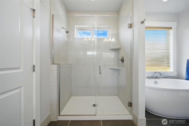 235 Champagne Way, Walla Walla, WA 99362 - full bath with a shower stall, a freestanding tub, and tile patterned floors