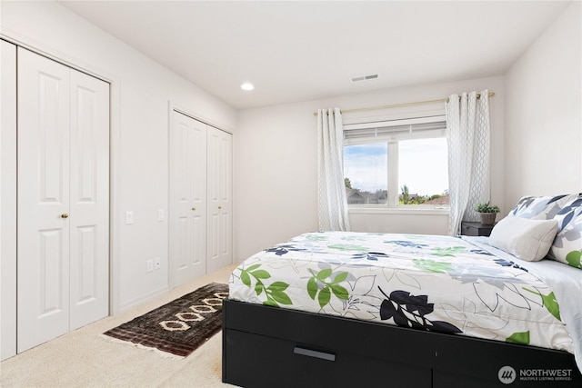 412 N 69th Ave, Yakima, WA 98908 - bedroom with two closets, carpet floors, and recessed lighting