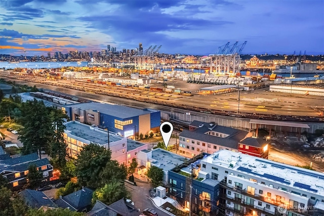 3318 30th Ave SW Unit A502, Seattle, WA 98126 - aerial view at dusk of a city view
