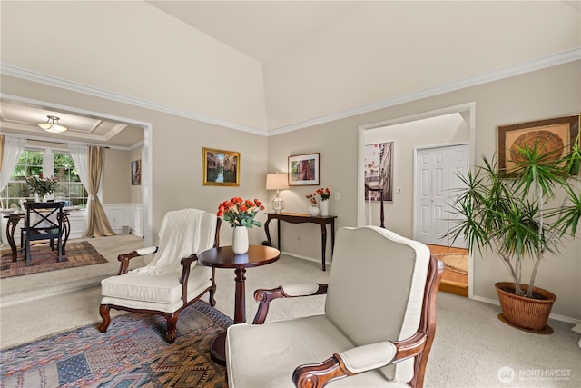 22233 NE 23rd St, Sammamish, WA 98074 - living area featuring carpet and crown molding