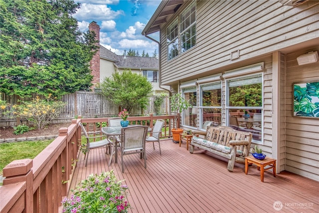 22233 NE 23rd St, Sammamish, WA 98074 - wooden deck with outdoor dining space