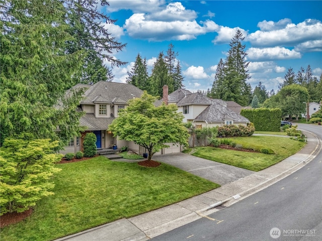 22233 NE 23rd St, Sammamish, WA 98074 - obstructed view of property featuring driveway and a front lawn