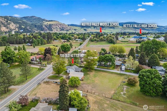 705 Old Kettle Rd, Kettle Falls, WA 99141 - aerial view of mountains
