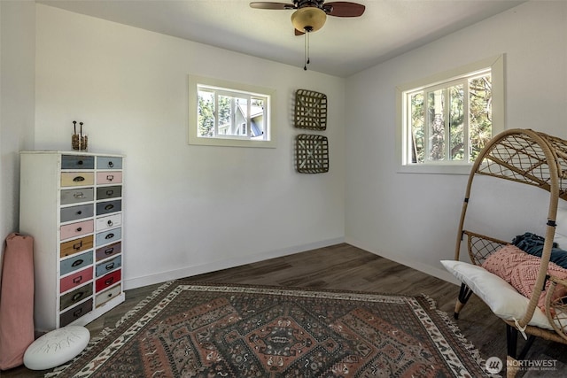 10303 Ski Hill Dr, Leavenworth, WA 98826 - sitting room with wood finished floors and a ceiling fan