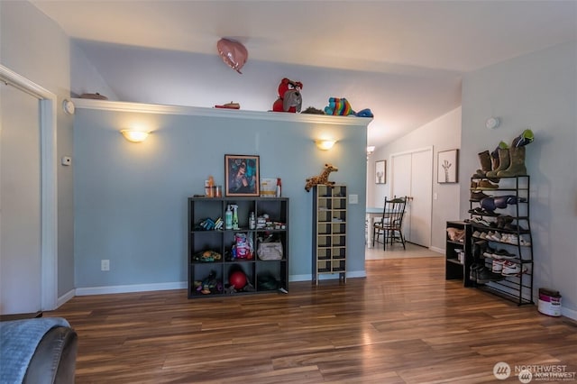 16016 11th Ave E, Tacoma, WA 98445 - misc room with vaulted ceiling, wood finished floors, and baseboards