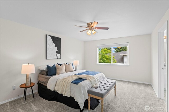 12611 13th Ave SE, Everett, WA 98208 - bedroom featuring carpet flooring, baseboards, and ceiling fan