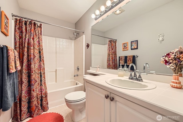 800 96th Ave NE Unit G201, Lake Stevens, WA 98258 - full bath featuring vanity, shower / bath combination with curtain, toilet, and tile patterned floors