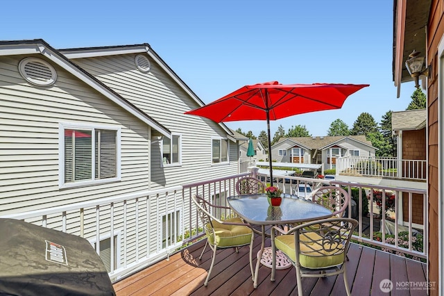 800 96th Ave NE Unit G201, Lake Stevens, WA 98258 - wooden terrace with outdoor dining area