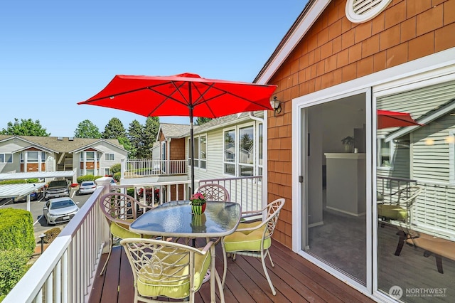 800 96th Ave NE Unit G201, Lake Stevens, WA 98258 - wooden terrace with outdoor dining space