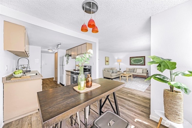 1338 Orleans St, Bellingham, WA 98229 - dining area featuring wood finished floors and a textured ceiling