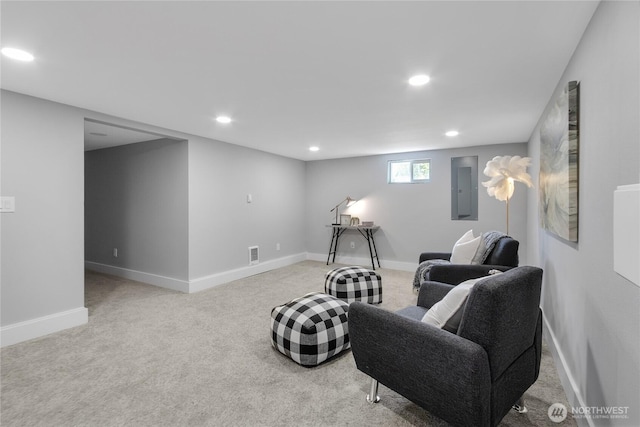 4224 Division Ave W, Bremerton, WA 98312 - sitting room featuring electric panel, carpet, recessed lighting, and baseboards