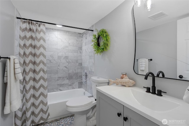 4224 Division Ave W, Bremerton, WA 98312 - bathroom with vanity, shower / bathtub combination with curtain, and toilet
