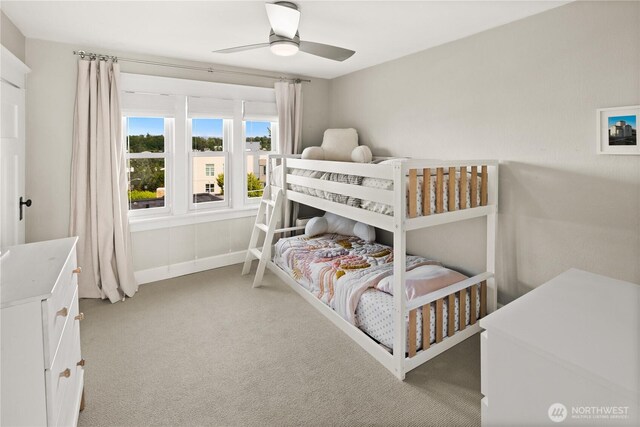 3201 SW Genesee St, Seattle, WA 98126 - bedroom with light colored carpet and ceiling fan
