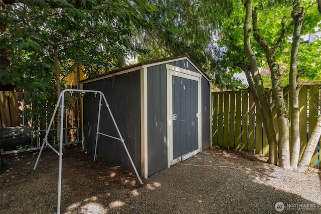 410 N 48th St, Seattle, WA 98103 - view of shed featuring a fenced backyard