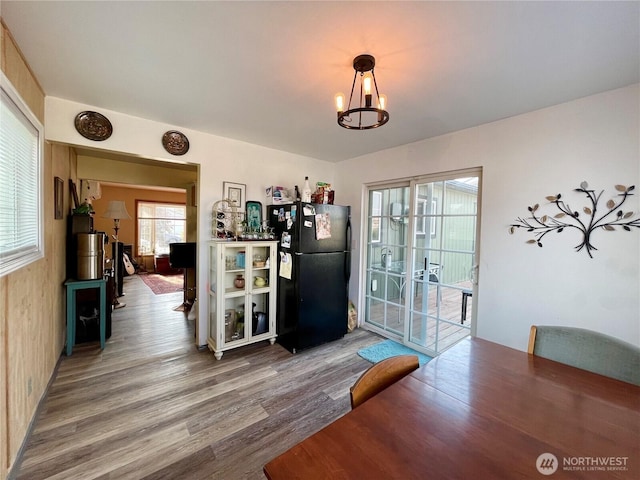 30 Hemlock St N, Soap Lake, WA 98851 - dining room featuring a chandelier and wood finished floors
