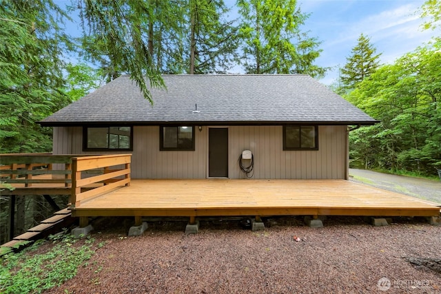 33 N Summit Dr, Bellingham, WA 98229 - back of property with a shingled roof and a deck