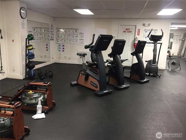 33 N Summit Dr, Bellingham, WA 98229 - exercise room featuring a paneled ceiling