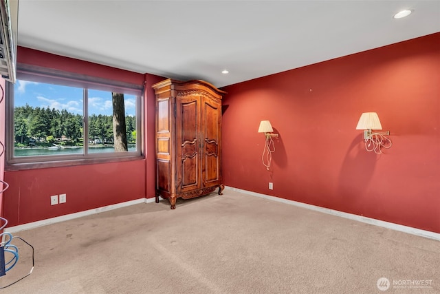 6490 NE Monte Vista Dr, Bainbridge Island, WA 98110 - unfurnished bedroom featuring carpet flooring, recessed lighting, and baseboards