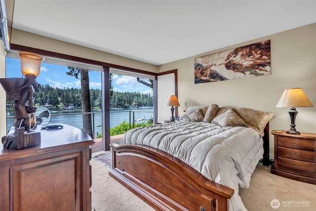 6490 NE Monte Vista Dr, Bainbridge Island, WA 98110 - bedroom featuring carpet flooring and access to outside