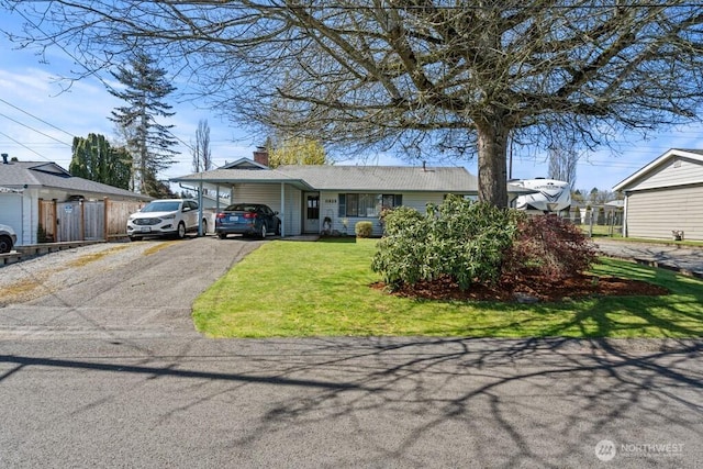 11939 SE 169th Pl, Renton, WA 98058 - single story home with asphalt driveway, a chimney, and an attached carport