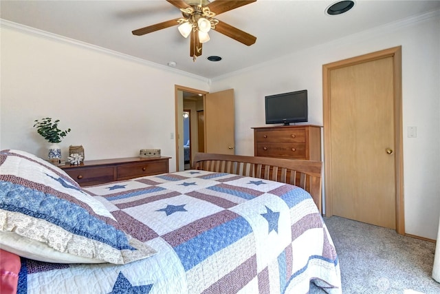 608 Harvest Rd, Bothell, WA 98012 - carpeted bedroom featuring crown molding and ceiling fan