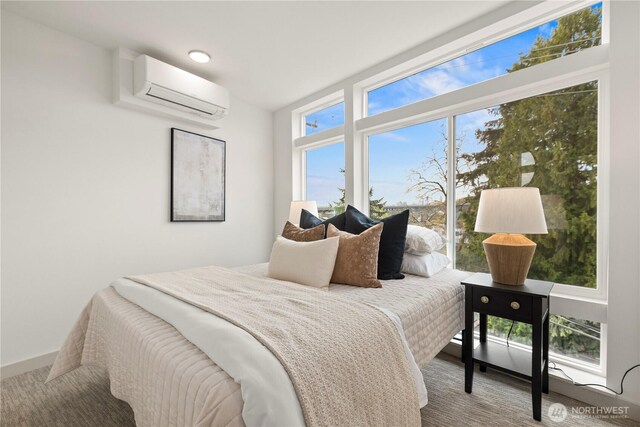 724 N 36th St, Seattle, WA 98103 - bedroom featuring a wall mounted air conditioner