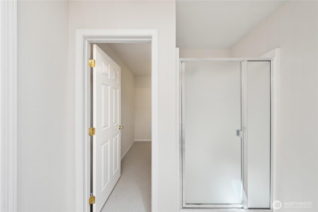 706 Finley Ln Unit S3, La Conner, WA 98257 - bathroom with a shower stall and baseboards