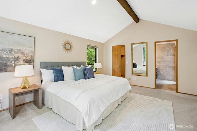 19306 SE 21st St, Sammamish, WA 98075 - bedroom with light colored carpet, baseboards, and connected bathroom