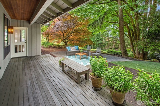 19306 SE 21st St, Sammamish, WA 98075 - wooden terrace with an outdoor hangout area