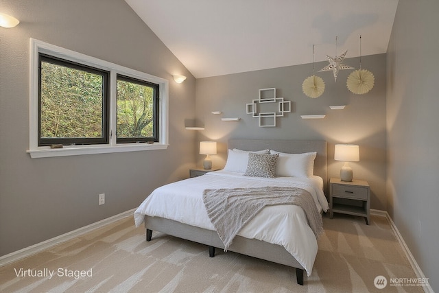 8521 E Mercer Way, Mercer Island, WA 98040 - bedroom featuring carpet flooring and lofted ceiling