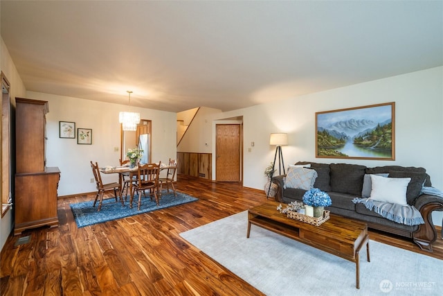 4315 Village Dr Unit B, Bellingham, WA 98226 - living room featuring a chandelier and wood finished floors