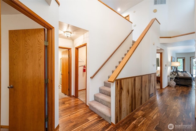 4315 Village Dr Unit B, Bellingham, WA 98226 - staircase featuring wood finished floors