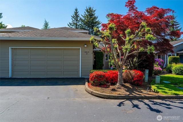 4315 Village Dr Unit B, Bellingham, WA 98226 - view of front of property featuring asphalt driveway, a garage, and roof with shingles